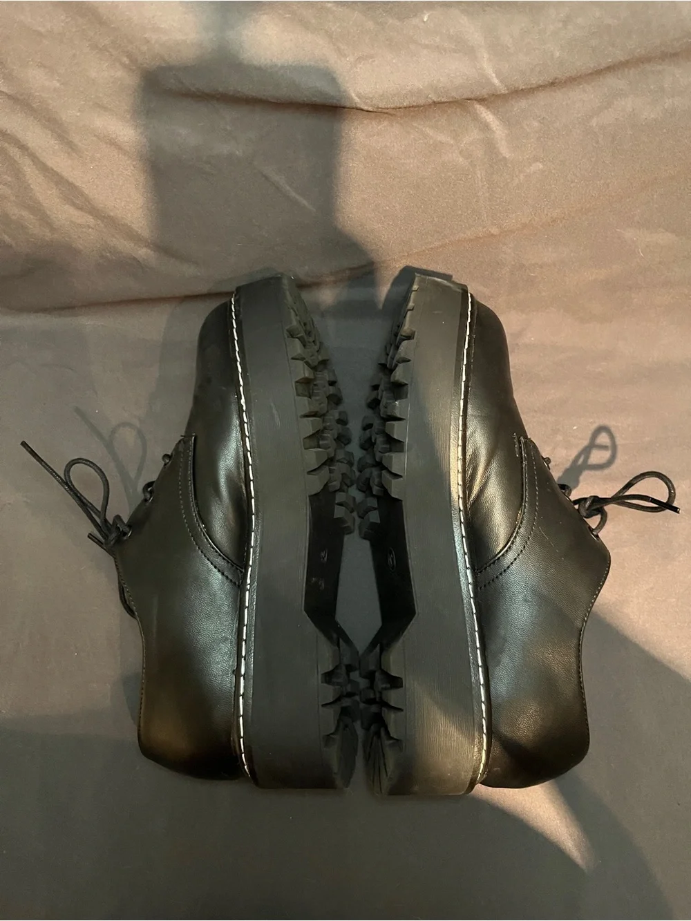 Wild Pair Black Platform Lace-Up Oxfords